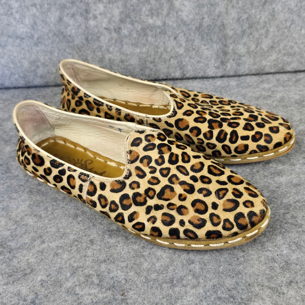 Sabah Leopard Calf Hair Loafers Womens 41 Slip On Flats Gaziantep Turkey Shoes